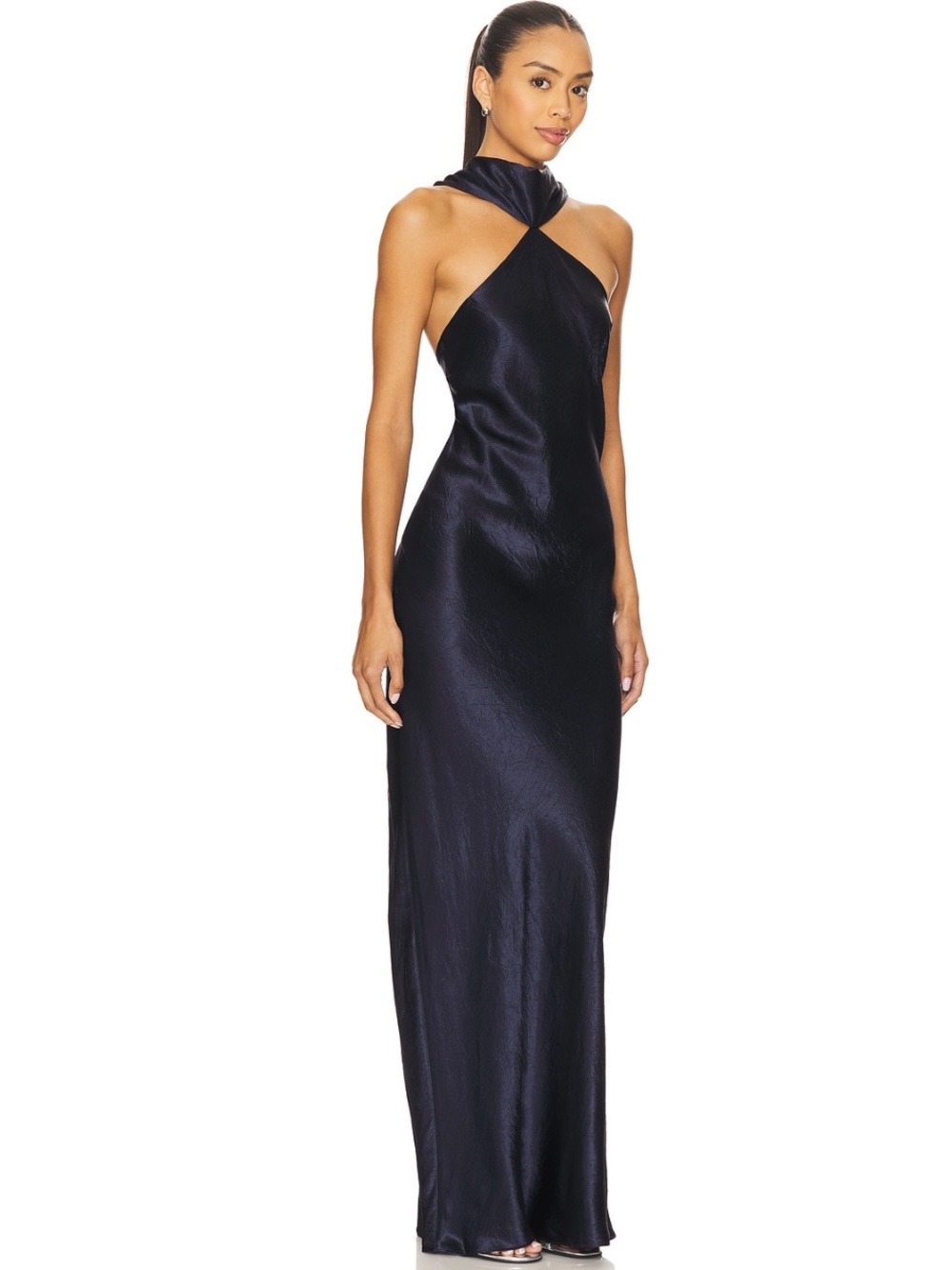 Amanda Uprichard Midnight Halter Maxi Dress - Medium